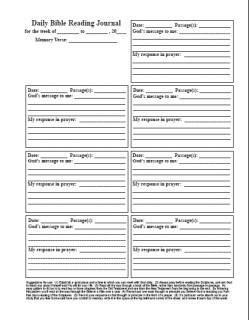 Bible Journal Sheet Page 1